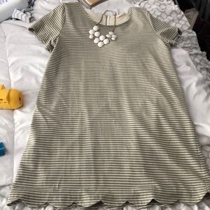 Crescent Brand Green and White Striped Dress